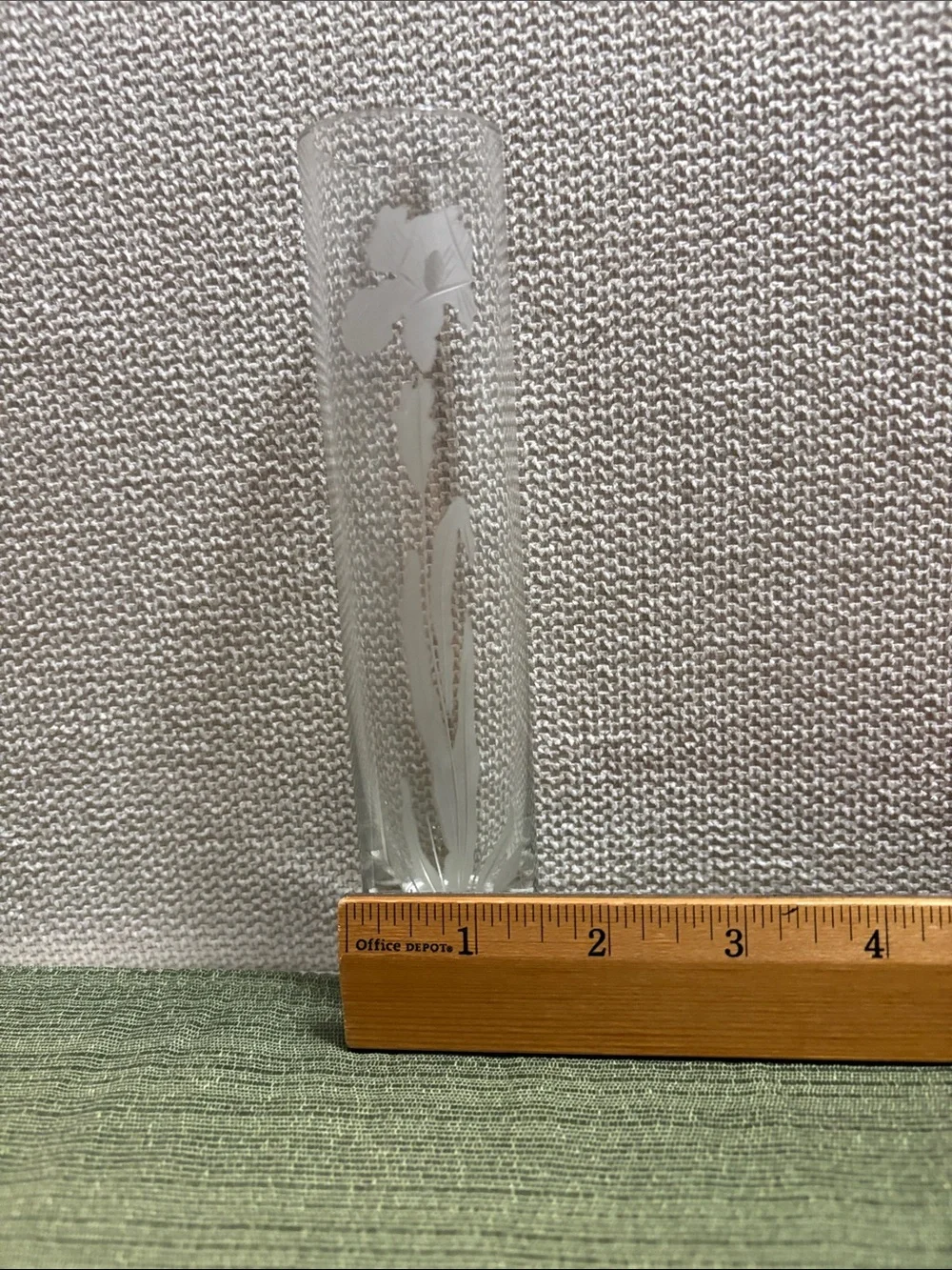 Schmid Clear Frosted Floral Bud Vase